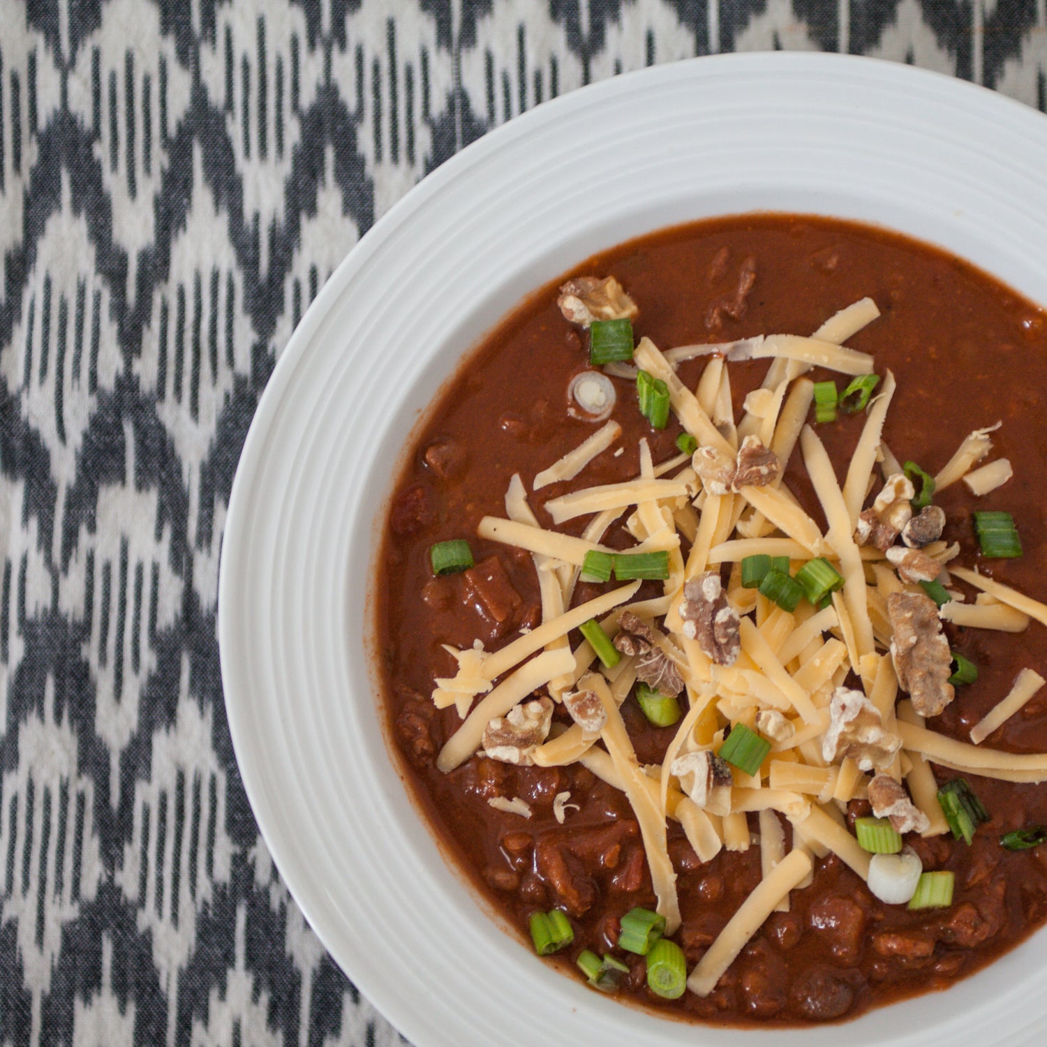 Veggie Chili w/Mixed Beans, Oat Groats, Walnuts &amp; Shiitake Mushrooms