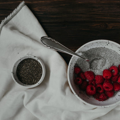 Chia &amp; Hemp Seed Pudding w/Fresh Blueberries