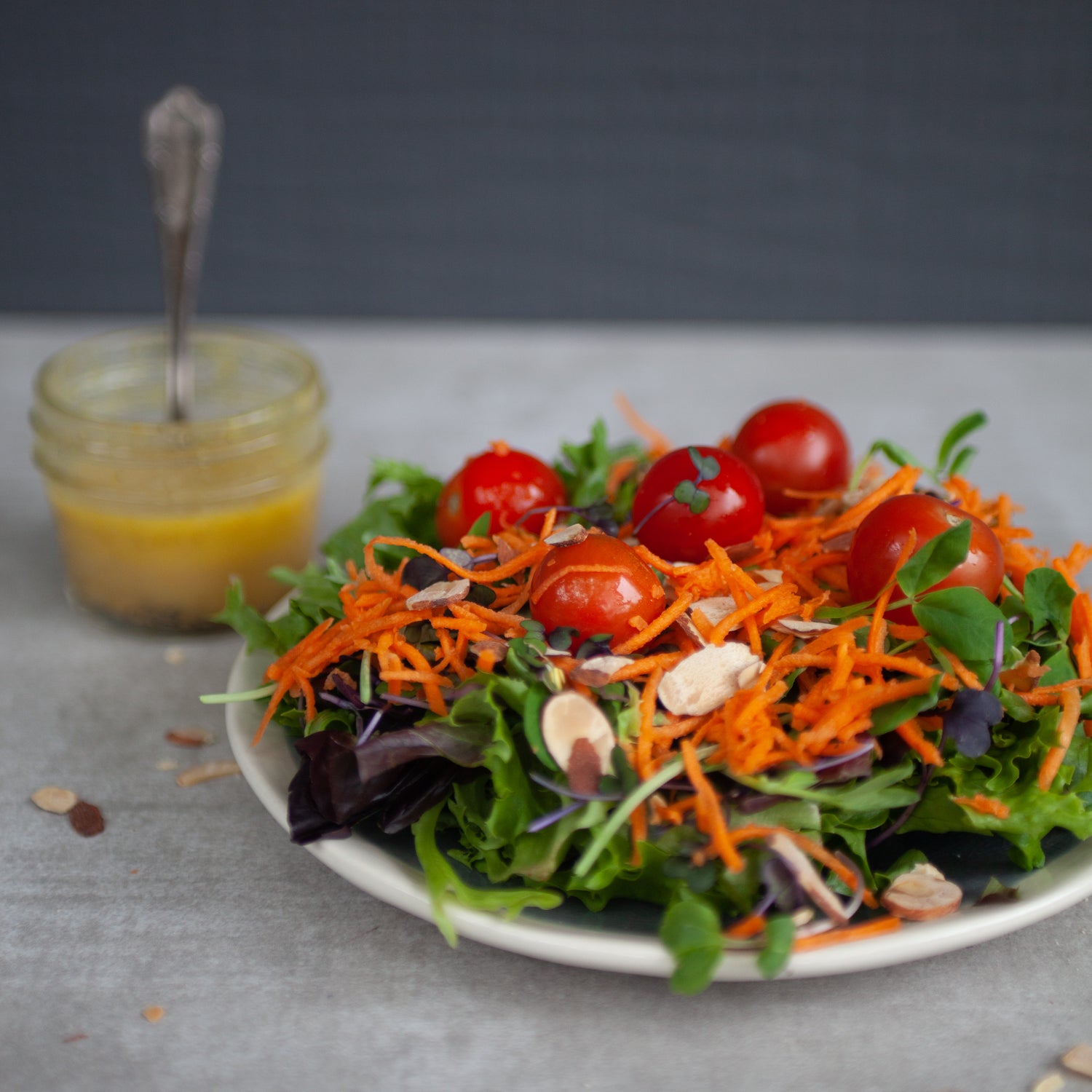 Chopped Veggie Salad w/Balsamic Dressing &amp; Toasted Almonds